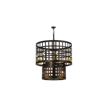 Cilindro Golpe 12 Light 40" Wide Cage Pendant