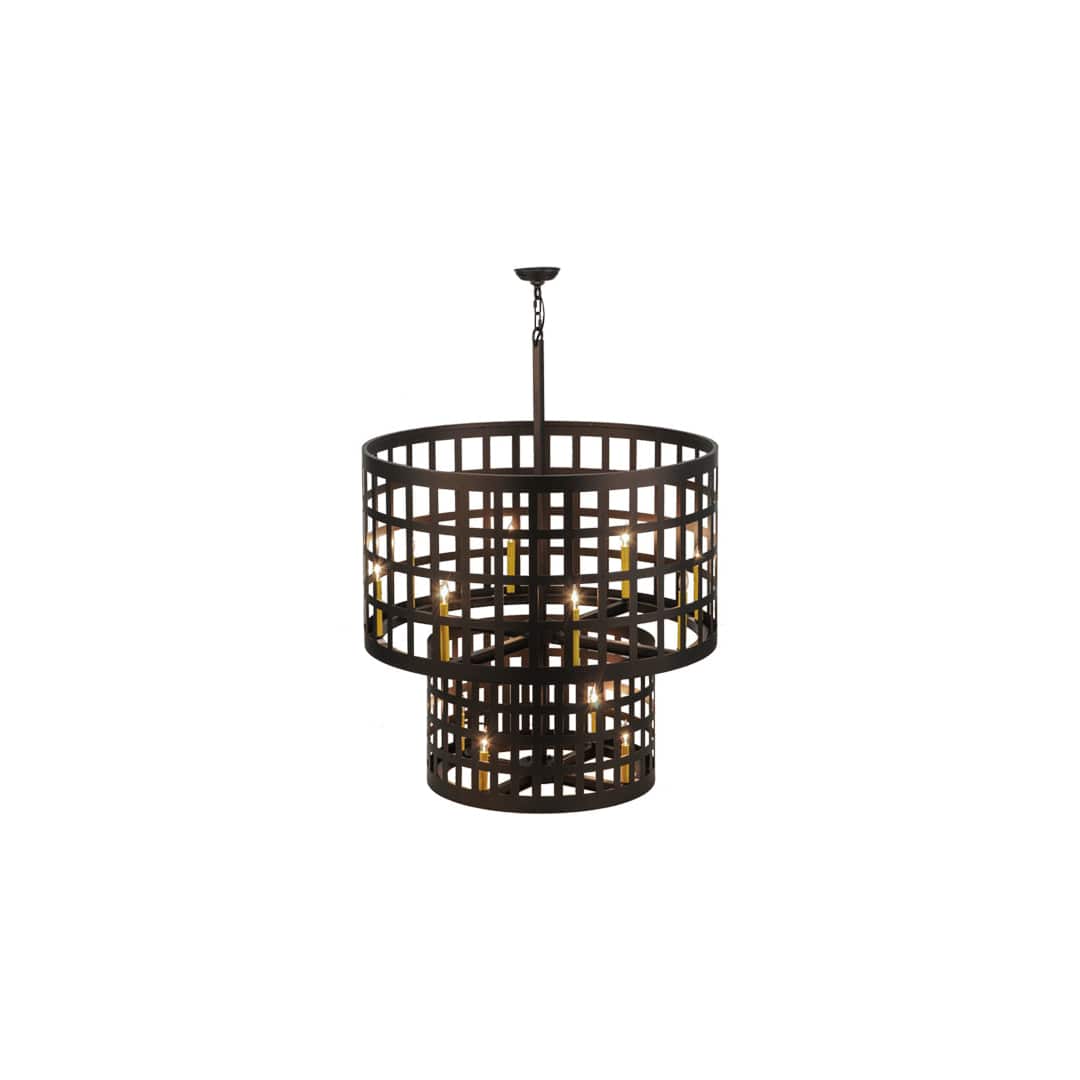 Cilindro Golpe 12 Light 40" Wide Cage Pendant