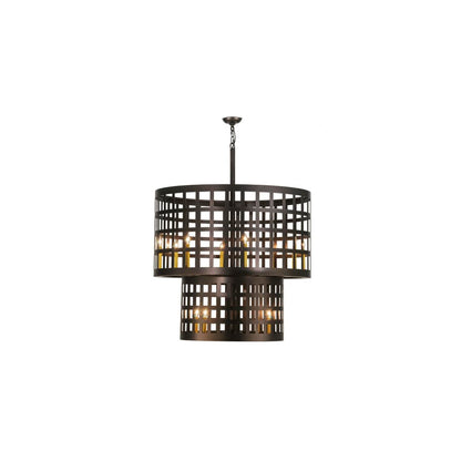 Cilindro Golpe 12 Light 40" Wide Cage Pendant