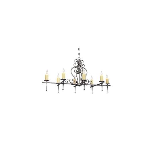 Long Monica 8 Light 24" Wide Taper Candle Linear Chandelier