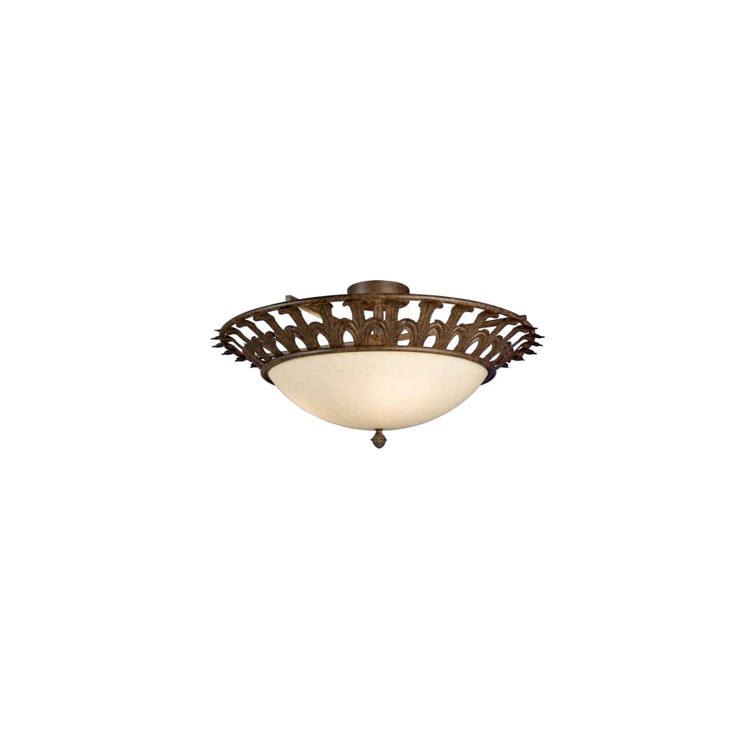 Hampton 4 Light 30" Wide Semi-Flush Bowl Ceiling Fixture - Rusty Nail Finish