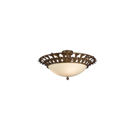 Hampton 4 Light 30" Wide Semi-Flush Bowl Ceiling Fixture - Rusty Nail Finish