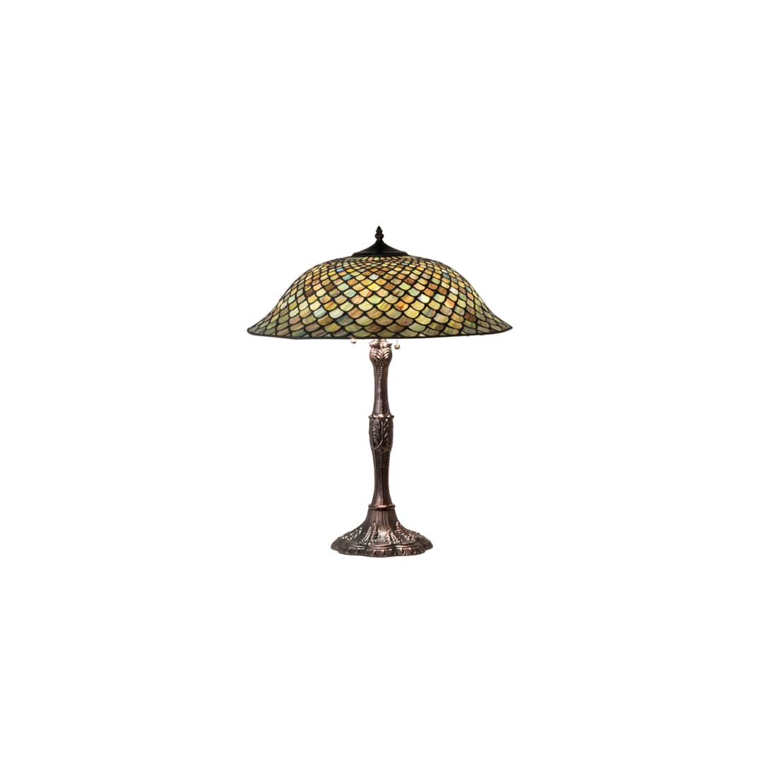 Tiffany Fishscale 3 Light 26" Tall Buffet Table Lamp