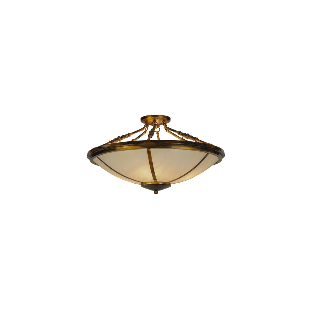 Commerce 4 Light 31" Wide Semi-Flush Bowl Ceiling Fixture - Light Burnished Transparent Gold Finish