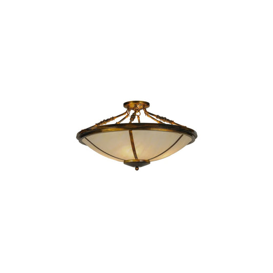 Commerce 4 Light 31" Wide Semi-Flush Bowl Ceiling Fixture - Light Burnished Transparent Gold Finish