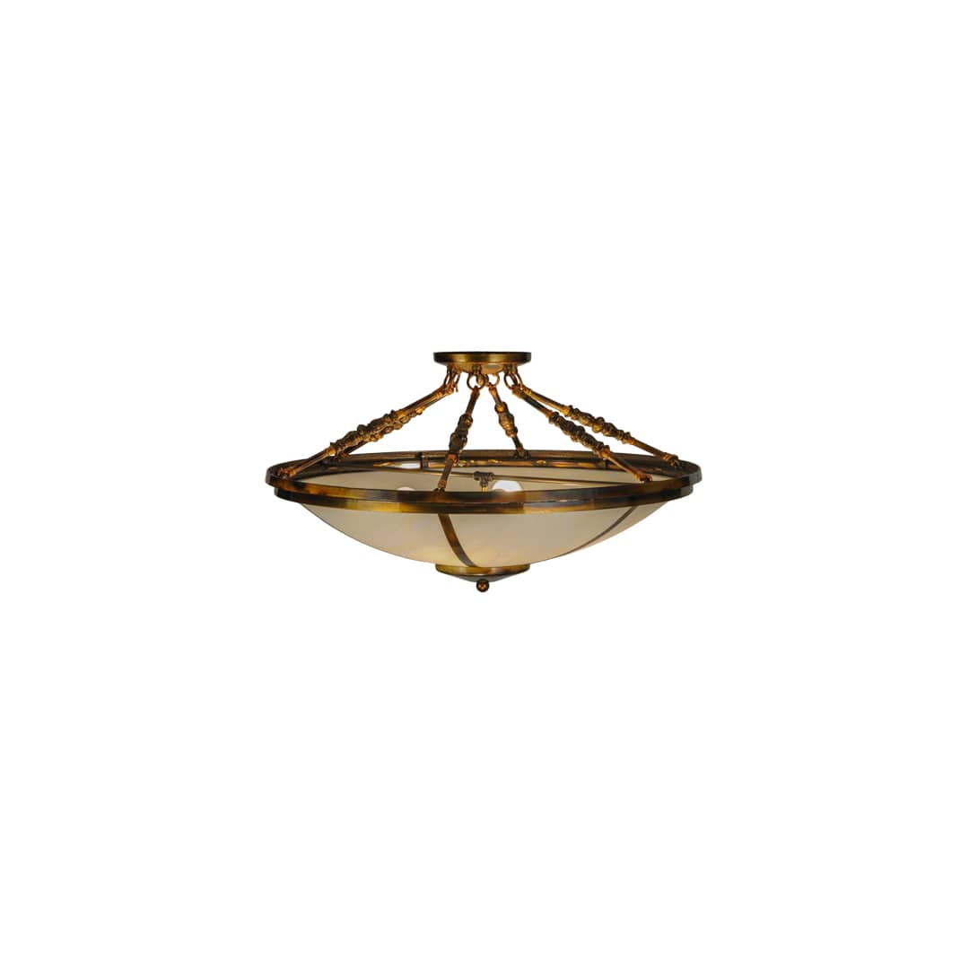 Commerce 4 Light 31" Wide Semi-Flush Bowl Ceiling Fixture - Light Burnished Transparent Gold Finish