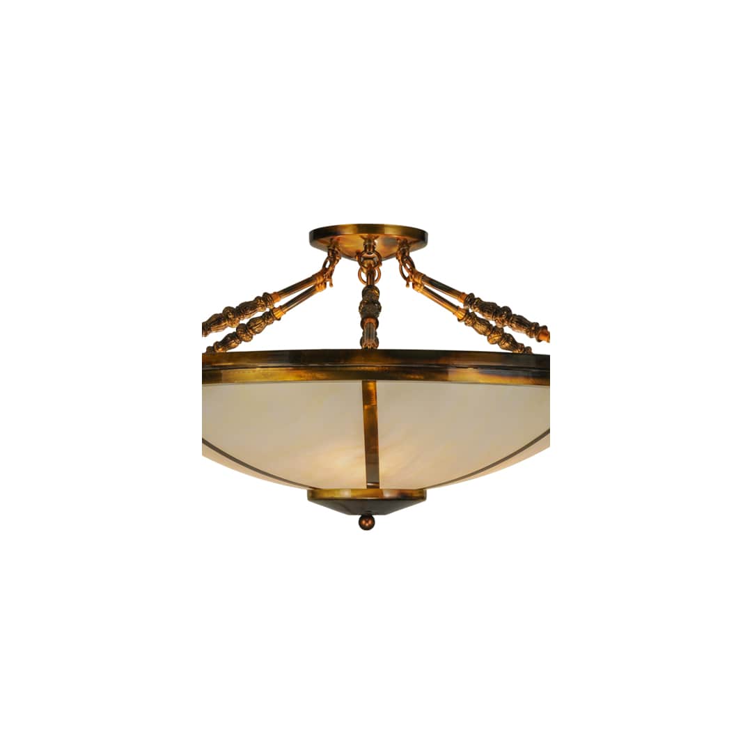 Commerce 4 Light 31" Wide Semi-Flush Bowl Ceiling Fixture - Light Burnished Transparent Gold Finish