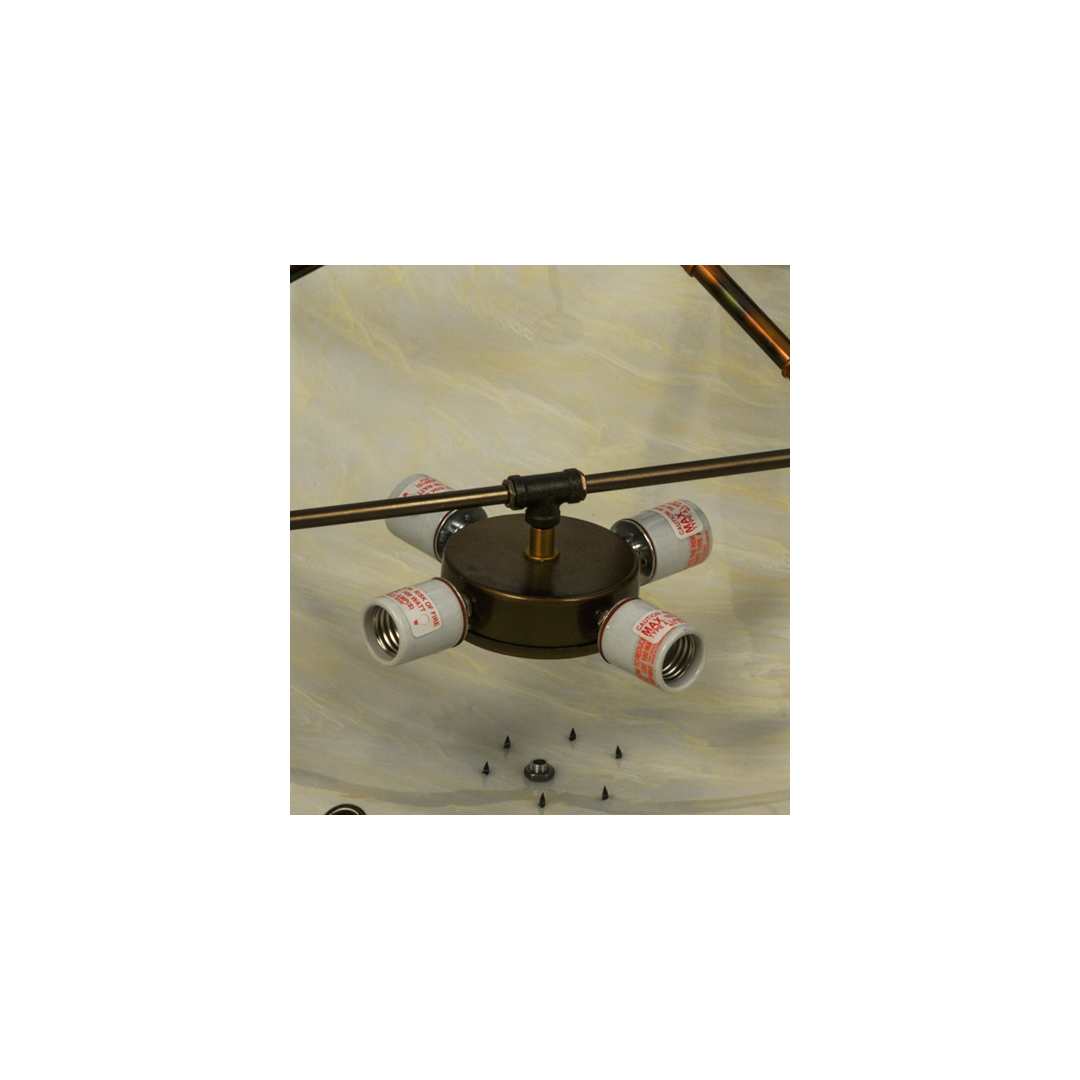 Commerce 4 Light 31" Wide Semi-Flush Bowl Ceiling Fixture - Light Burnished Transparent Gold Finish