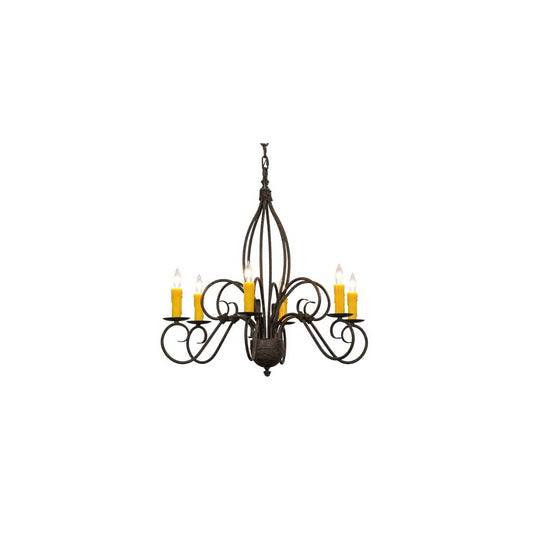 Squire 6 Light 28" Wide Taper Candle Style Chandelier