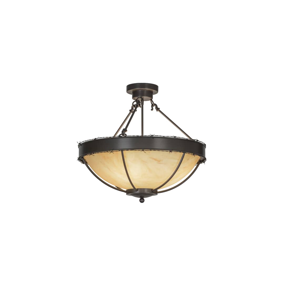 Barbed Wire 4 Light 24" Wide Semi-Flush Bowl Ceiling Fixture