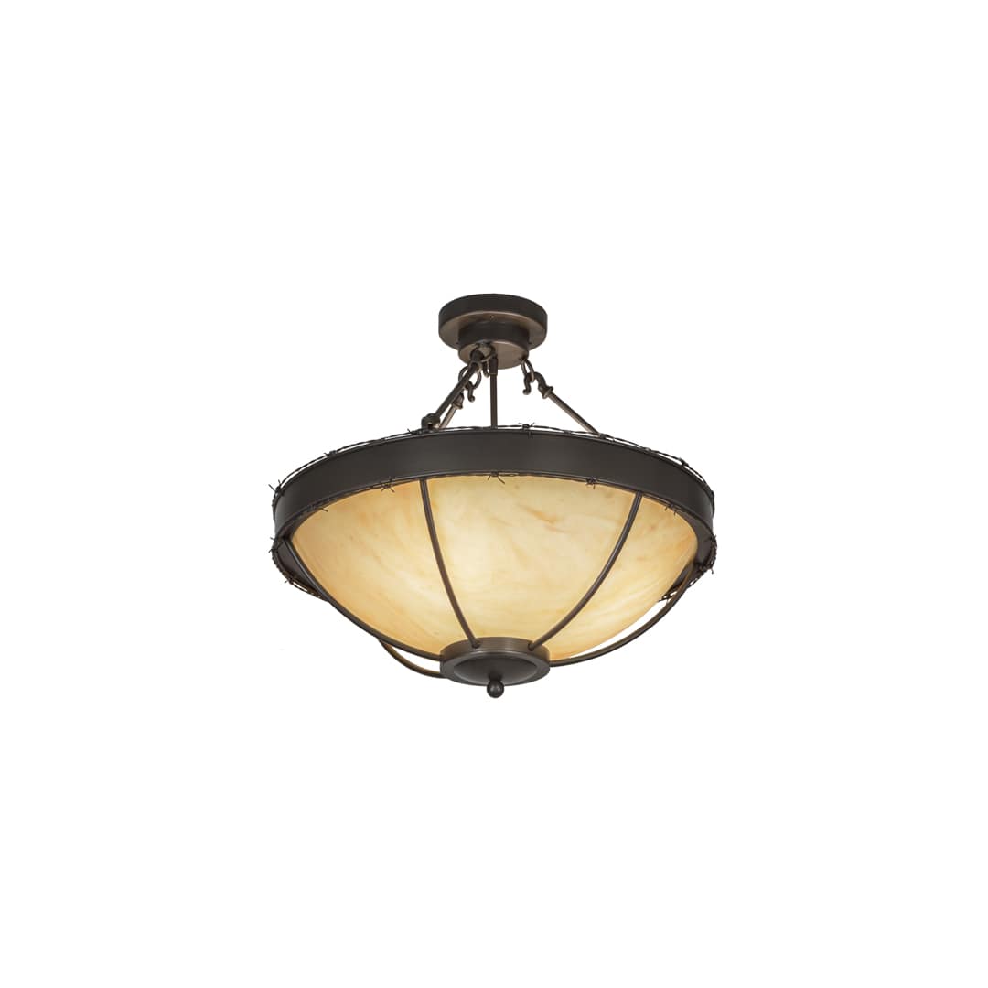 Barbed Wire 4 Light 24" Wide Semi-Flush Bowl Ceiling Fixture