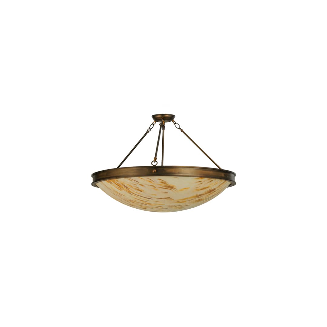 Dionne 3 Light 30" Wide Semi-Flush Bowl Ceiling Fixture - Antique Copper Finish