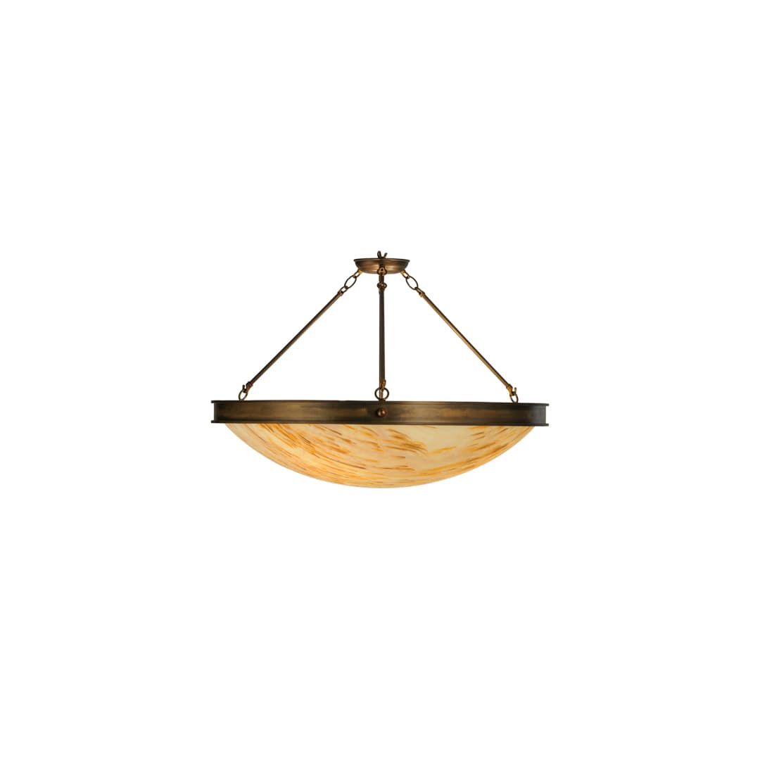 Dionne 3 Light 30" Wide Semi-Flush Bowl Ceiling Fixture - Antique Copper Finish