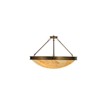 Dionne 3 Light 30" Wide Semi-Flush Bowl Ceiling Fixture - Antique Copper Finish