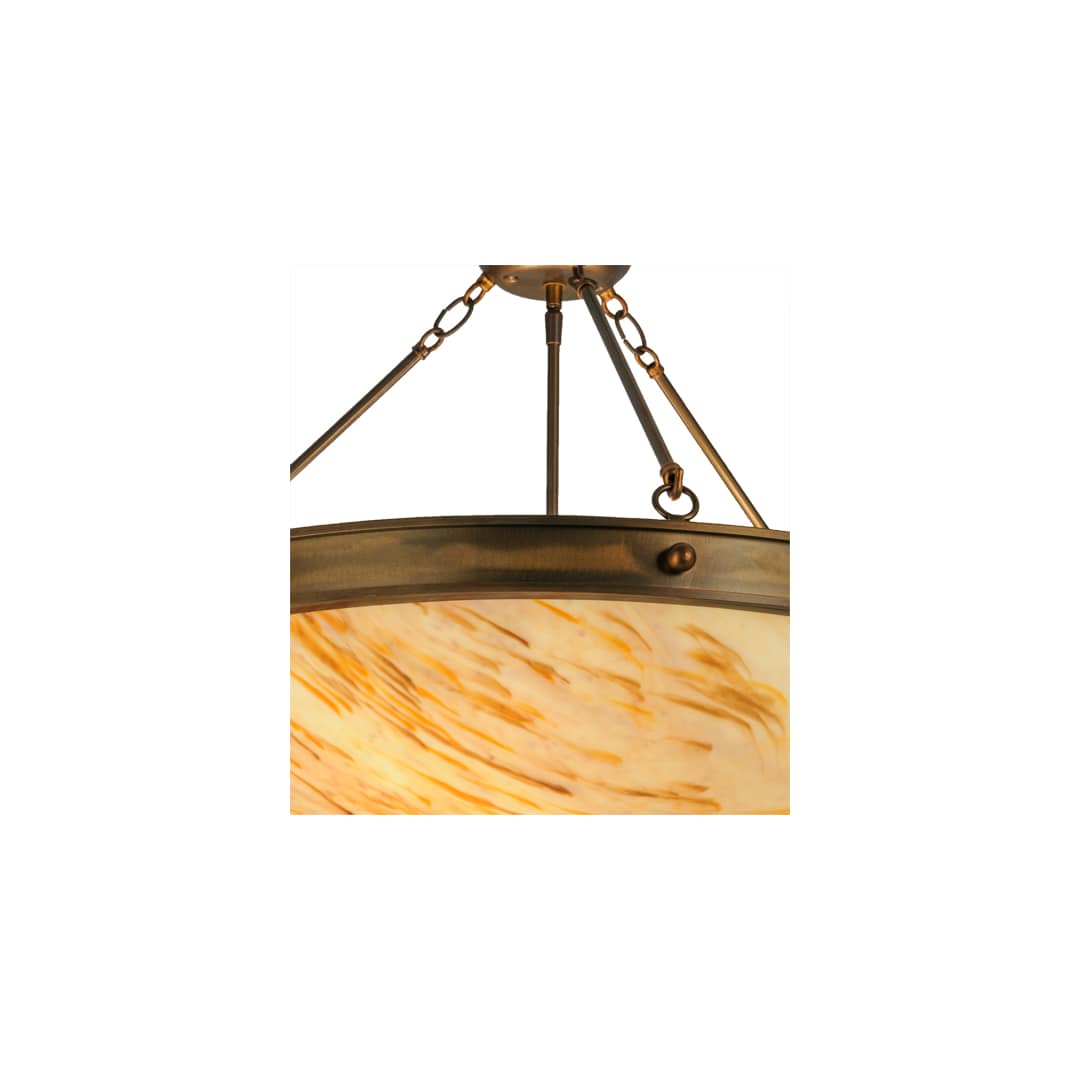 Dionne 3 Light 30" Wide Semi-Flush Bowl Ceiling Fixture - Antique Copper Finish