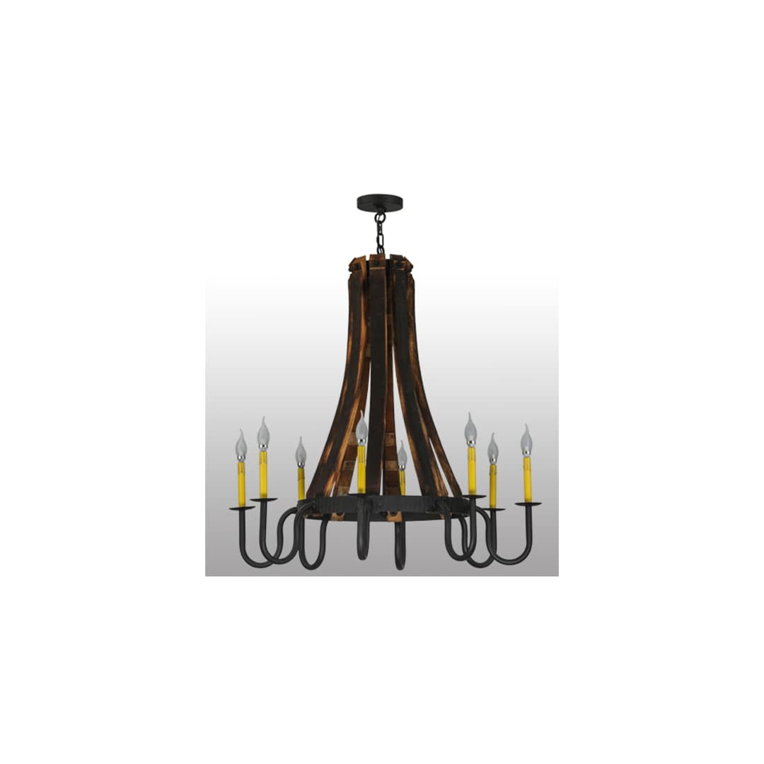 Barrel Stave Madera 8 Light 40" Wide Taper Candle Style Chandelier