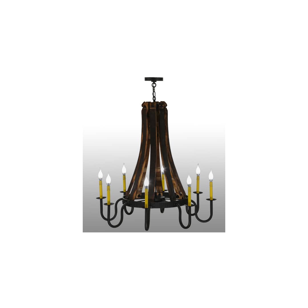 Barrel Stave Madera 8 Light 40" Wide Taper Candle Style Chandelier