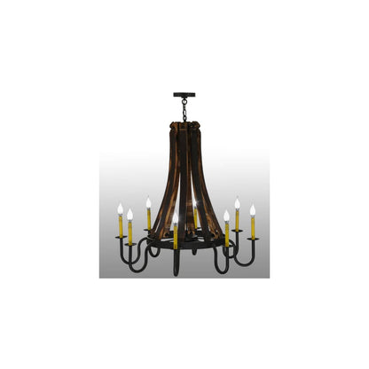 Barrel Stave Madera 8 Light 40" Wide Taper Candle Style Chandelier