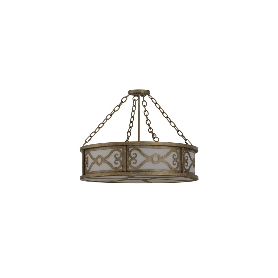 Donya 4 Light 26" Wide Semi-Flush Drum Ceiling Fixture - Corinth Finish