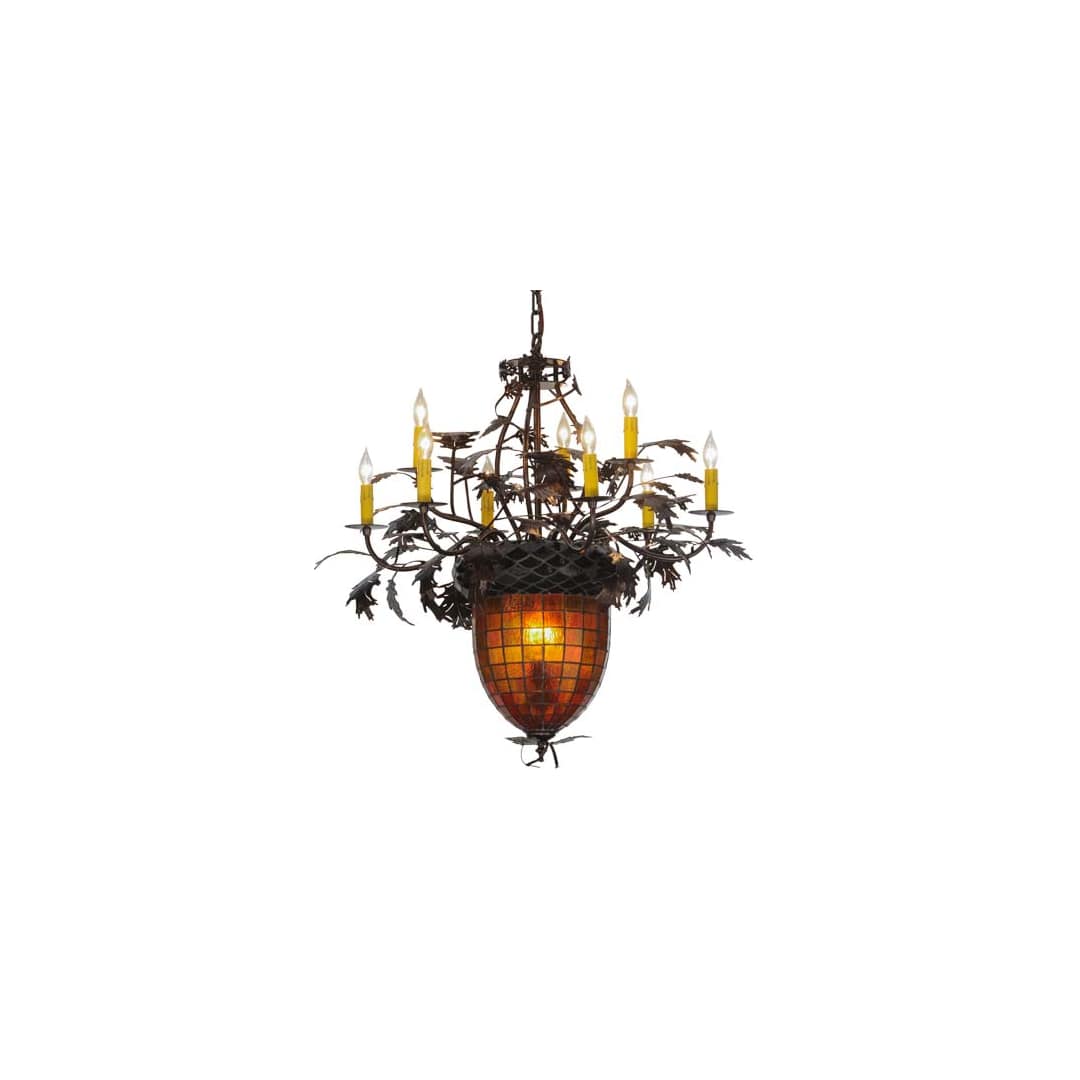 Greenbriar Oak 11 Light 32" Wide Taper Candle Style Chandelier