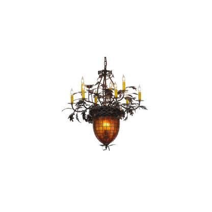 Greenbriar Oak 11 Light 32" Wide Taper Candle Style Chandelier