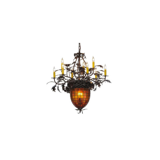 Greenbriar Oak 11 Light 32" Wide Taper Candle Style Chandelier