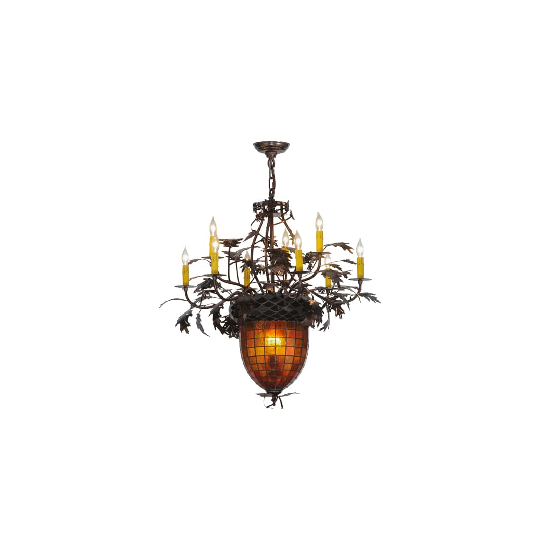 Greenbriar Oak 11 Light 32" Wide Taper Candle Style Chandelier