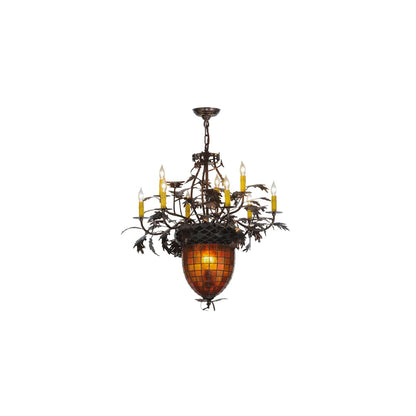 Greenbriar Oak 11 Light 32" Wide Taper Candle Style Chandelier