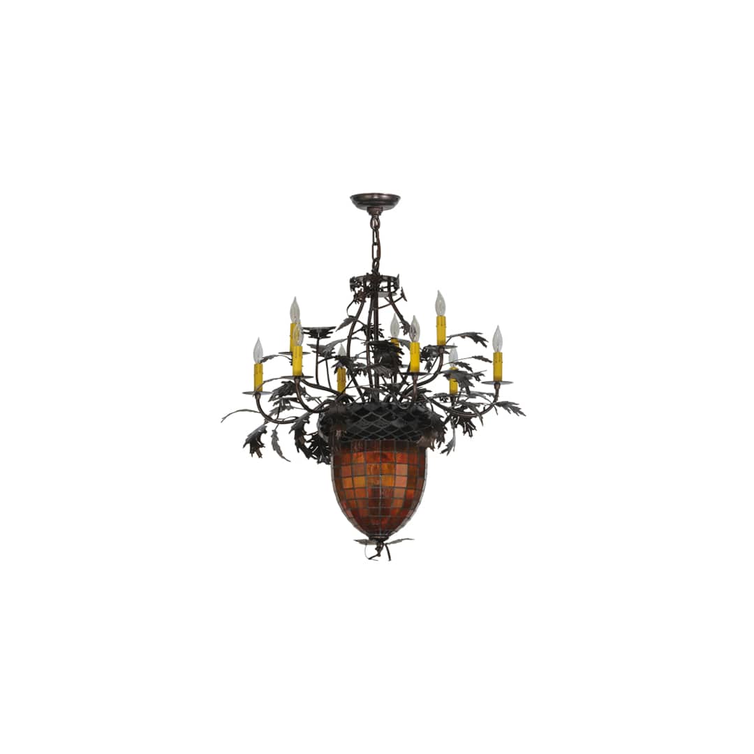 Greenbriar Oak 11 Light 32" Wide Taper Candle Style Chandelier