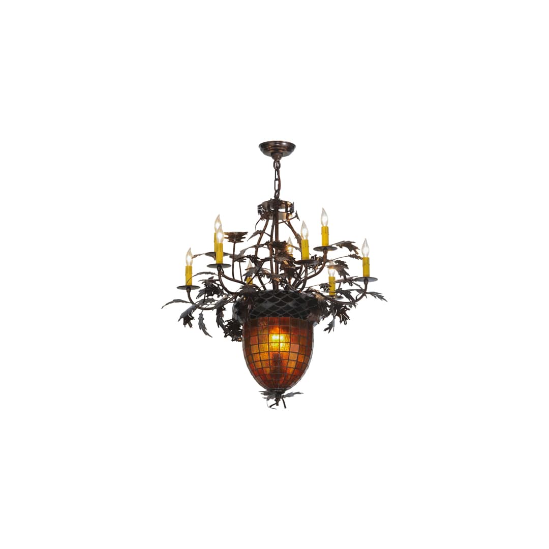 Greenbriar Oak 11 Light 32" Wide Taper Candle Style Chandelier
