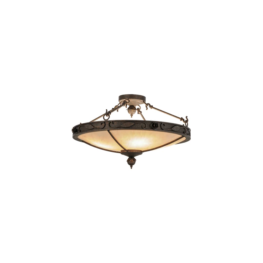 Arabesque 4 Light 28" Wide Semi-Flush Bowl Ceiling Fixture - Copper Rust Finish