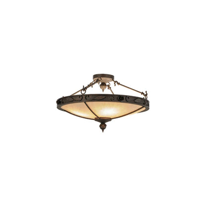 Arabesque 4 Light 28" Wide Semi-Flush Bowl Ceiling Fixture - Copper Rust Finish