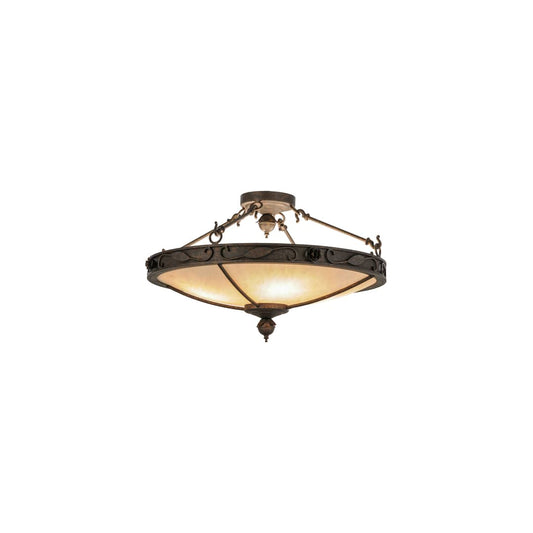 Arabesque 4 Light 28" Wide Semi-Flush Bowl Ceiling Fixture - Copper Rust Finish