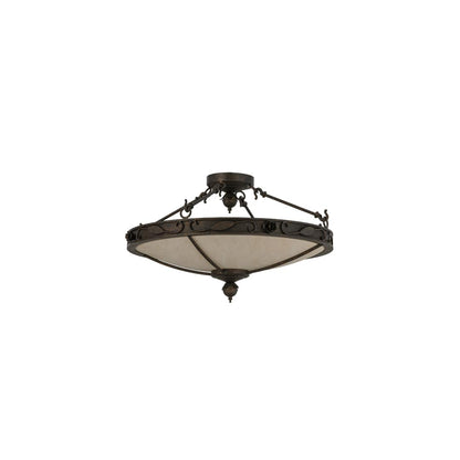 Arabesque 4 Light 28" Wide Semi-Flush Bowl Ceiling Fixture - Copper Rust Finish