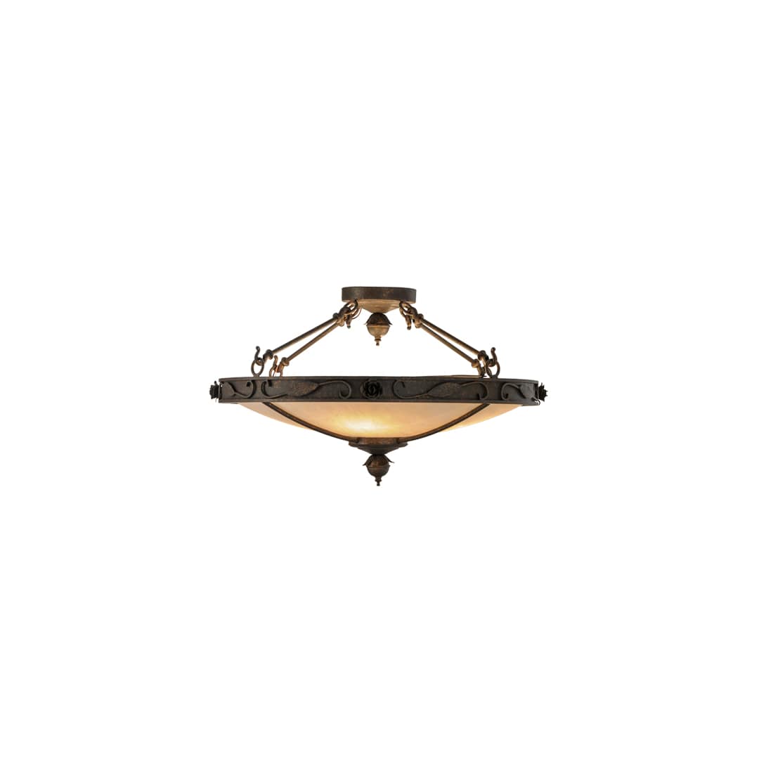 Arabesque 4 Light 28" Wide Semi-Flush Bowl Ceiling Fixture - Copper Rust Finish