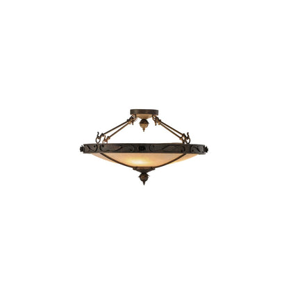 Arabesque 4 Light 28" Wide Semi-Flush Bowl Ceiling Fixture - Copper Rust Finish