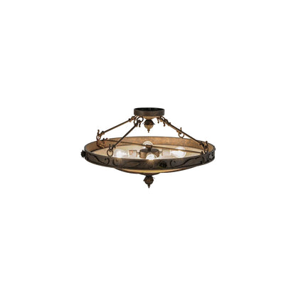 Arabesque 4 Light 28" Wide Semi-Flush Bowl Ceiling Fixture - Copper Rust Finish