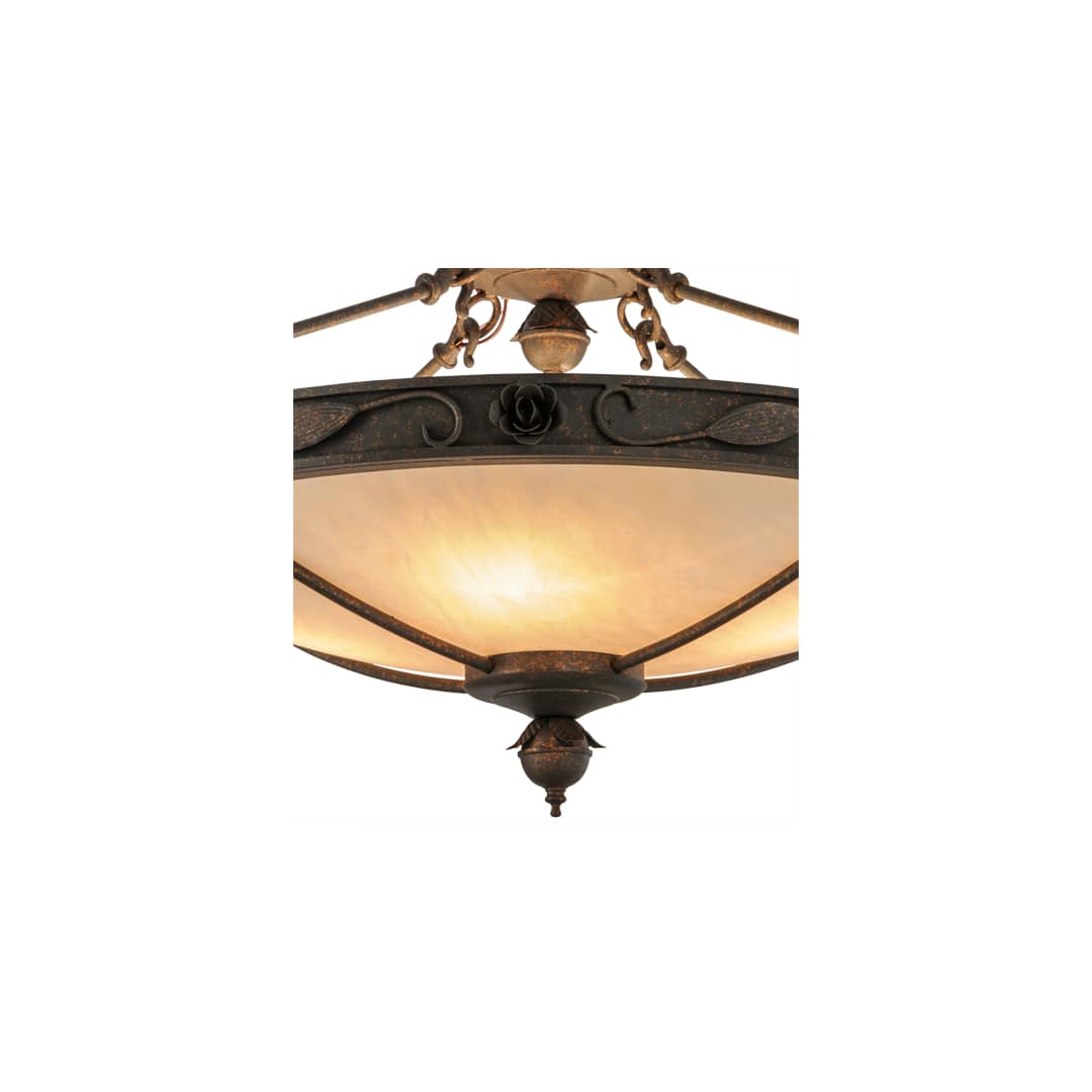Arabesque 4 Light 28" Wide Semi-Flush Bowl Ceiling Fixture - Copper Rust Finish