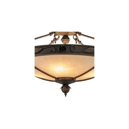 Arabesque 4 Light 28" Wide Semi-Flush Bowl Ceiling Fixture - Copper Rust Finish