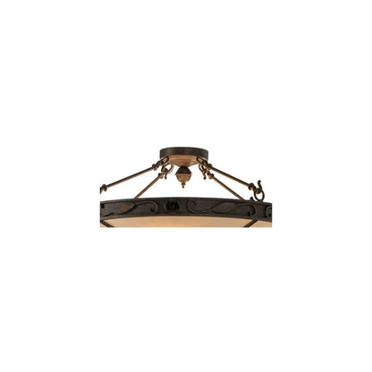 Arabesque 4 Light 28" Wide Semi-Flush Bowl Ceiling Fixture - Copper Rust Finish