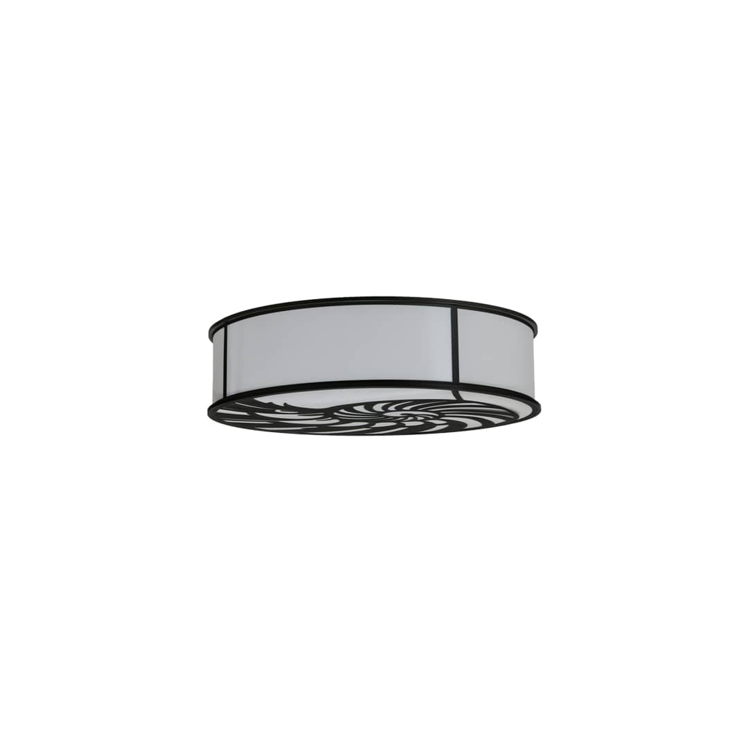 Nautilus 10 Light 60" Wide Flush Mount Drum Ceiling Fixture - Textured Black Finish