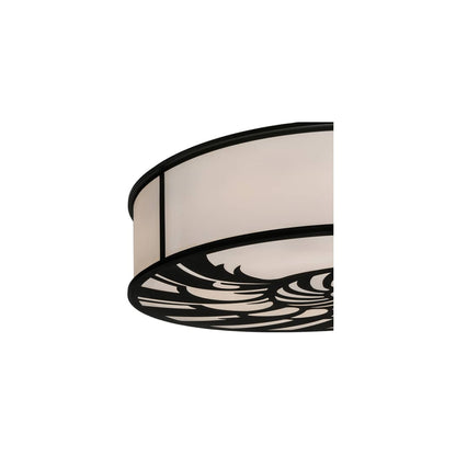 Nautilus 10 Light 60" Wide Flush Mount Drum Ceiling Fixture - Textured Black Finish