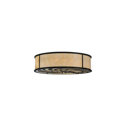 Nautilus 10 Light 60" Wide Flush Mount Drum Ceiling Fixture - Blackwash Finish