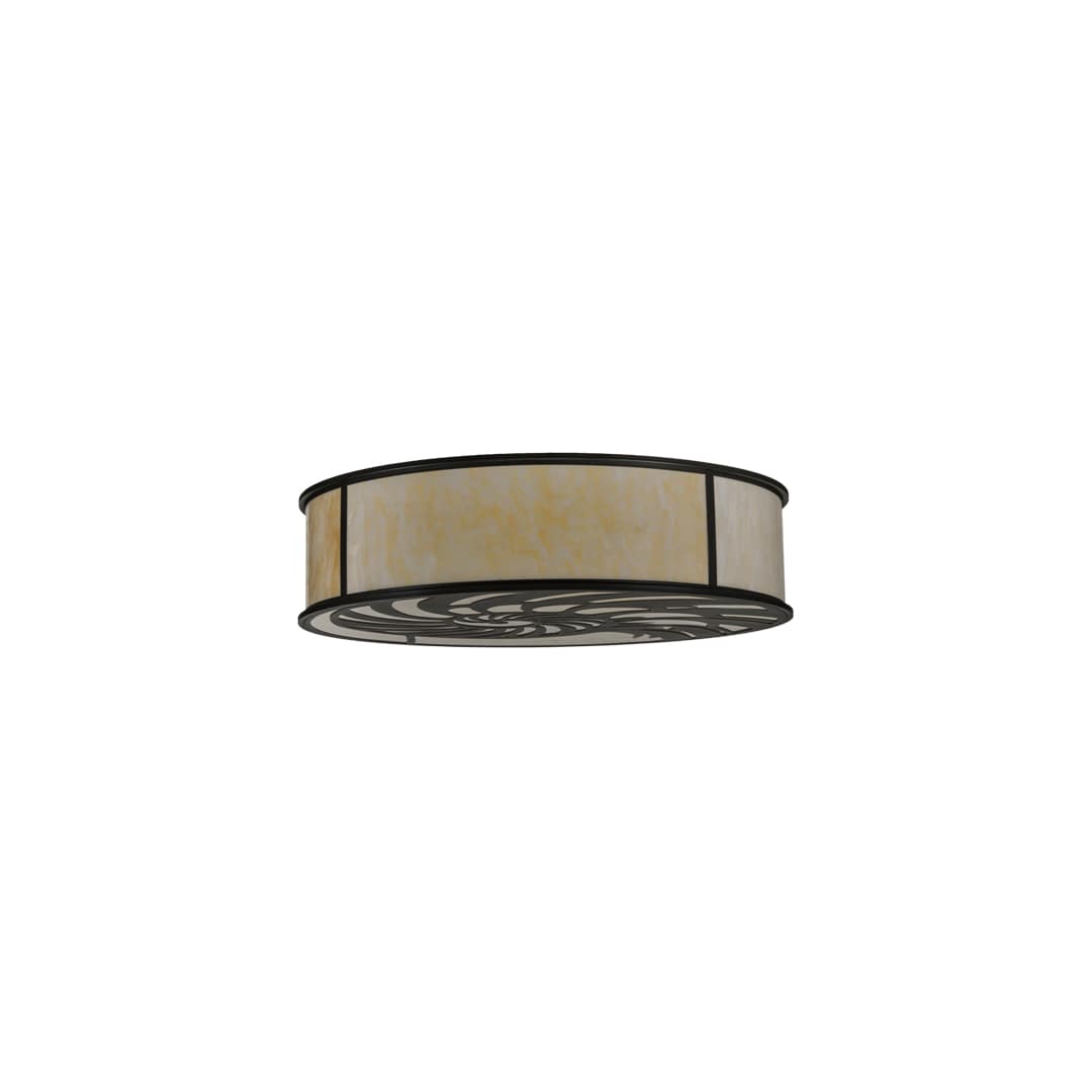Nautilus 10 Light 60" Wide Flush Mount Drum Ceiling Fixture - Blackwash Finish