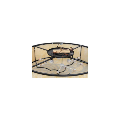 Nautilus 10 Light 60" Wide Flush Mount Drum Ceiling Fixture - Blackwash Finish