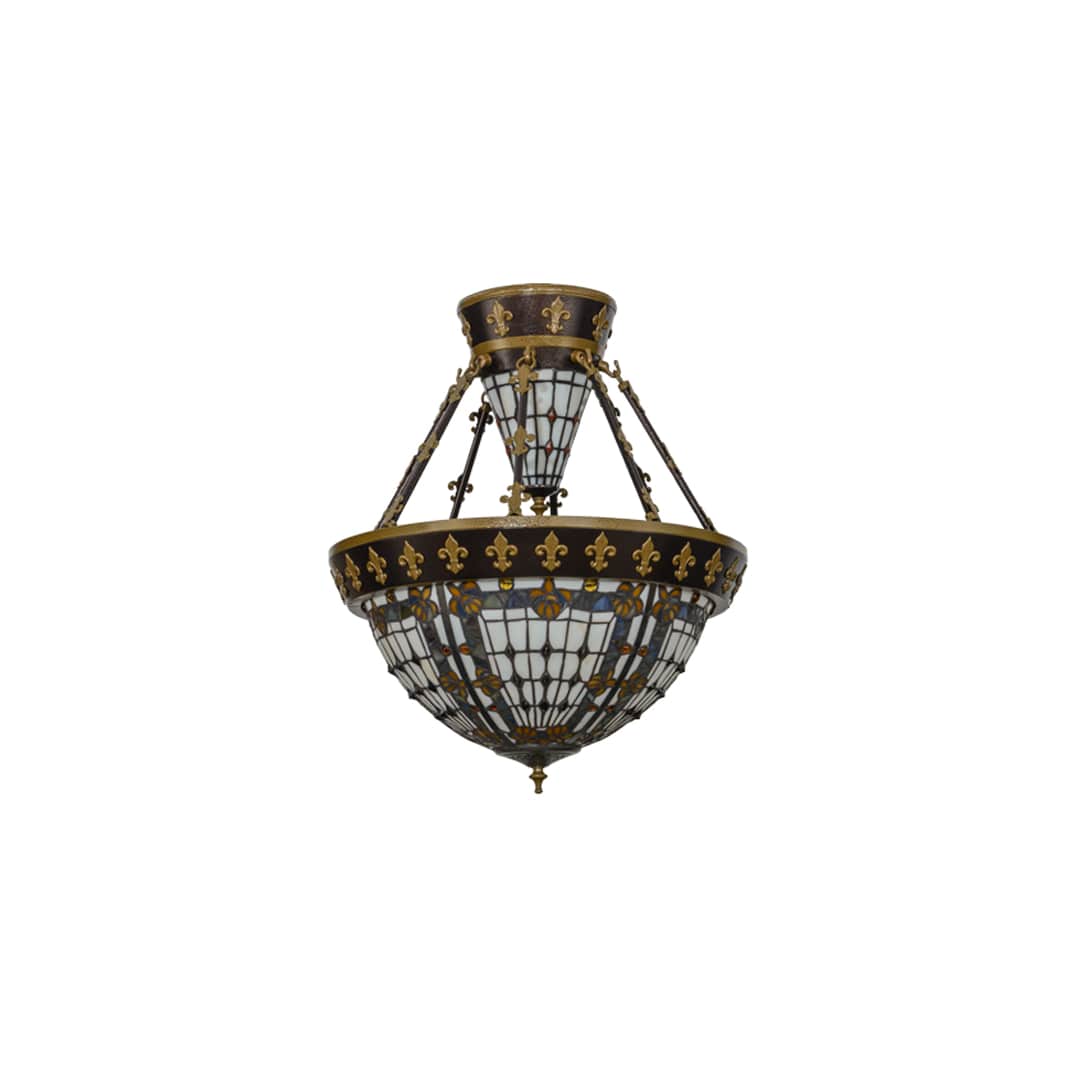Fleur-de-lis 4 Light 19" Wide Semi-Flush Bowl Ceiling Fixture