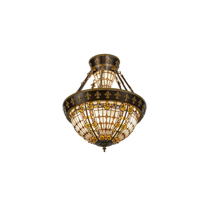 Fleur-de-lis 4 Light 19" Wide Semi-Flush Bowl Ceiling Fixture