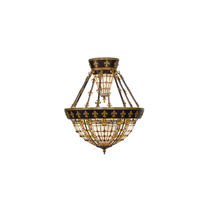 Fleur-de-lis 4 Light 19" Wide Semi-Flush Bowl Ceiling Fixture