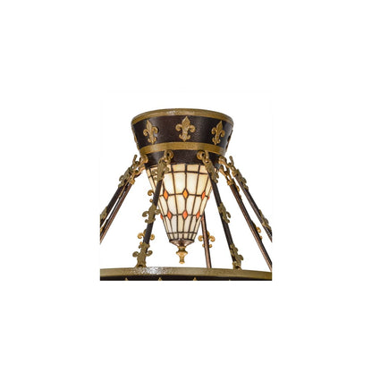 Fleur-de-lis 4 Light 19" Wide Semi-Flush Bowl Ceiling Fixture