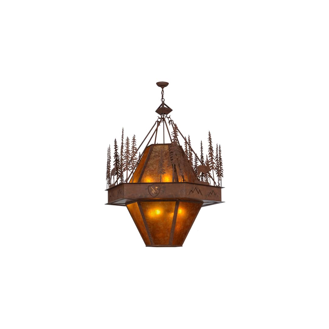 Moose at Dusk 8 Light 49" Wide Abstract Pendant